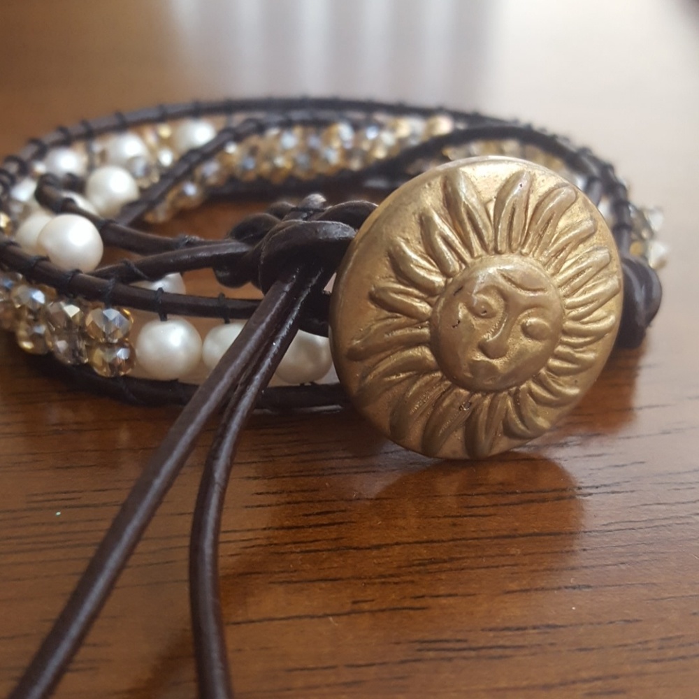 Handmade leather wrap bracelet